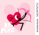 cute heart cartoon character... | Shutterstock .eps vector #1613476711