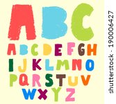 hand drawn colorful font doodle ... | Shutterstock .eps vector #190006427
