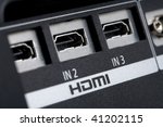 Three HDMI connection sockets