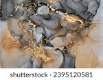 Small photo of Natural luxury abstract fluid art painting in alcohol ink technique. Tender and dreamy wallpaper. Mixture of colors creating transparent waves and golden swirls. For posters, other printed materials