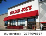 Small photo of Trader Joe's retailer storefront, Saugus Massachusetts USA, June 30 2022