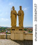 Statue of Szent Istvan king and Gizella queen in Veszprem