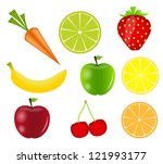 fresh fruits. raster version. | Shutterstock . vector #121993177