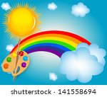 cloud  sun  rainbow ... | Shutterstock . vector #141558694