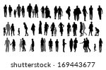 set of silhouette walking... | Shutterstock .eps vector #169443677