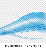 abstract blue wave set on... | Shutterstock .eps vector #487375741