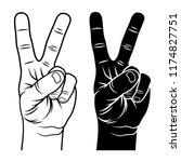 Victory And Peace Gesture...