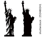Statue of Liberty. New York landmark. American symbol. Vector silhouette