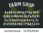handmade grunge typeface for... | Shutterstock .eps vector #767814034