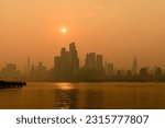 Sunrise over NYC during Canadian Wildfire Smoke Event, from Hoboken NJ