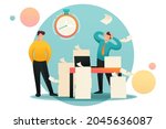 stressful situation  deadline... | Shutterstock . vector #2045636087