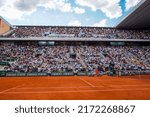 Small photo of PARIS, FRANCE- MAY 30, 2022: Court Philippe Chatrier at Le Stade Roland Garros during round 4 match at 2022 Roland Garros in Paris, France