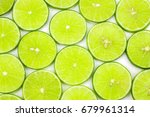 fresh green lime sliced... | Shutterstock . vector #679961314
