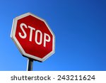 Stop Sign On Blue Sky