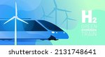 green hydrogen train vector... | Shutterstock .eps vector #2131748641