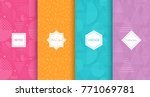 set of cute bright seamless... | Shutterstock .eps vector #771069781
