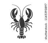 Lobster Silhouette Icon On...
