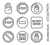 stop signs and icons set. line... | Shutterstock .eps vector #1721679574