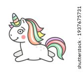cute cartoon unicorn character... | Shutterstock .eps vector #1937675731