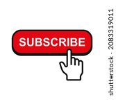 subscribe button with hand... | Shutterstock .eps vector #2083319011