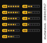 rating stars label set on black ... | Shutterstock .eps vector #2083415917
