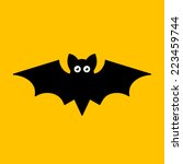 cartoon bat on orange... | Shutterstock .eps vector #223459744