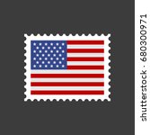 Usa Flag Postage Stamp. Vector