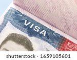 Close Up Of Text Visa On Usa...
