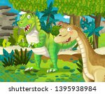 cartoon scene with dinosaur... | Shutterstock . vector #1395938984