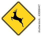 Deer Crossing Warning Sign ...