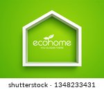 white frame in shape of house... | Shutterstock .eps vector #1348233431