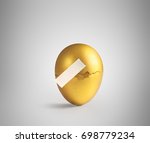 golden a easter egg isolated | Shutterstock . vector #698779234