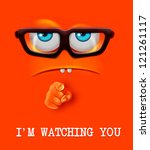 i'm watching you face. vector | Shutterstock .eps vector #121261117
