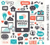 social media icons. vector set | Shutterstock .eps vector #180921581