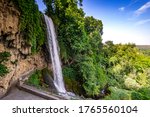 The powerful waterfalls of Edessa and the surrounded area in Edessa city, Greece