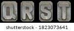 set of capital letters q  r  s  ... | Shutterstock . vector #1823073641