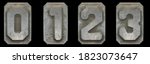 set of numbers 0  1  2  3 made... | Shutterstock . vector #1823073647