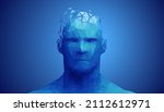 human head  low poly style 3d... | Shutterstock .eps vector #2112612971