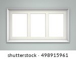 white picture frame on gray... | Shutterstock . vector #498915961