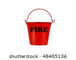 Red Fire Bucket Isolated Over...