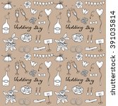 wedding hand drawn isolated... | Shutterstock .eps vector #391035814