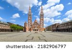 Panorama of the Votive Church and Cathedral of Our Lady of Hungary in Szeged, Hungary