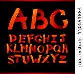 orange paper crafting alphabets ... | Shutterstock . vector #150591884