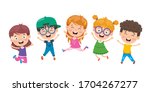 group of funny children jumping | Shutterstock .eps vector #1704267277