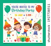 cute colorful birthday card... | Shutterstock .eps vector #1927738511