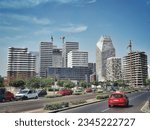 Small photo of Casablanca, Morocco - 19 July 2023 : View of buildings of Casa Finance City aka CFC and traffic on a sunny day