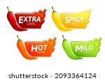 spicy level hot chili red... | Shutterstock .eps vector #2093364124