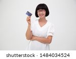 happy asian senior woman... | Shutterstock . vector #1484034524