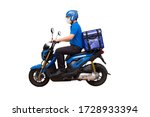 Delivery Man Wearing Blue...