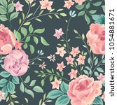 floral seamless pattern. flower ... | Shutterstock .eps vector #1054881671